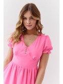 Rochie neteda cu maneca scurta, roz 3046 - Magazin online - Boutique